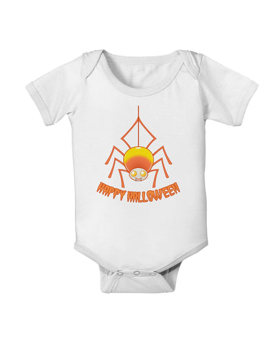 Cute Candy Corn Spider - Happy Halloween Baby Romper Bodysuit-Baby Romper-TooLoud-White-06-Months-Davson Sales