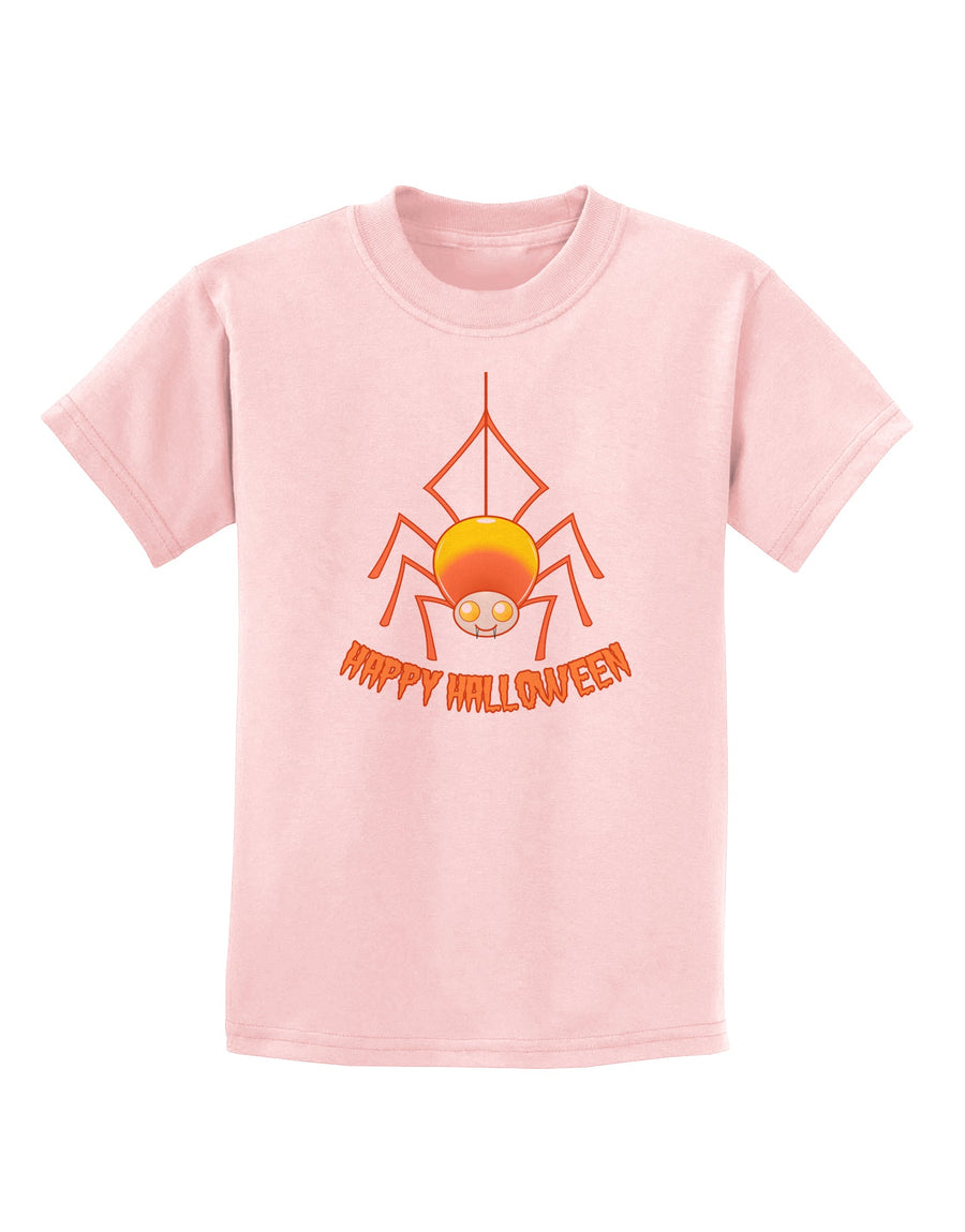 Cute Candy Corn Spider - Happy Halloween Childrens T-Shirt-Childrens T-Shirt-TooLoud-White-X-Small-Davson Sales