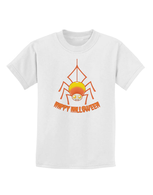 Cute Candy Corn Spider - Happy Halloween Childrens T-Shirt-Childrens T-Shirt-TooLoud-White-X-Small-Davson Sales