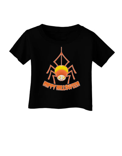 Cute Candy Corn Spider - Happy Halloween Infant T-Shirt Dark-Infant T-Shirt-TooLoud-Black-06-Months-Davson Sales