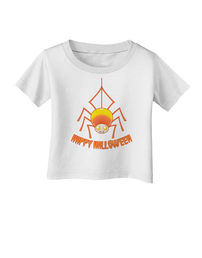 Cute Candy Corn Spider - Happy Halloween Infant T-Shirt-Infant T-Shirt-TooLoud-White-06-Months-Davson Sales