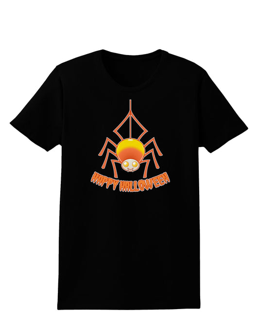 Cute Candy Corn Spider - Happy Halloween Womens Dark T-Shirt-Womens T-Shirt-TooLoud-Black-X-Small-Davson Sales