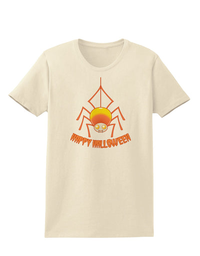 Cute Candy Corn Spider - Happy Halloween Womens T-Shirt-Womens T-Shirt-TooLoud-Natural-X-Small-Davson Sales