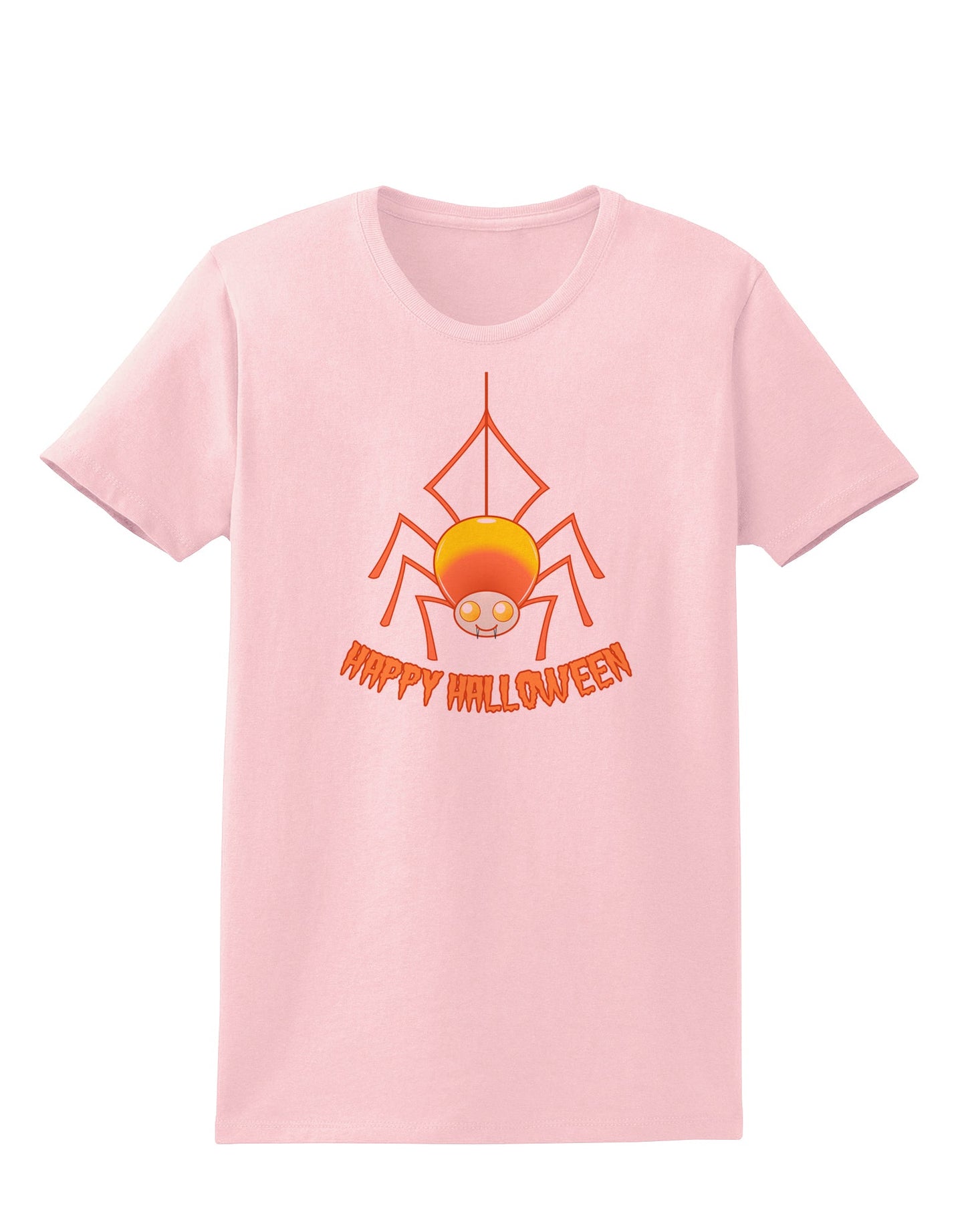 Cute Candy Corn Spider - Happy Halloween Womens T-Shirt-Womens T-Shirt-TooLoud-PalePink-X-Small-Davson Sales
