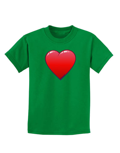 Cute Cartoon Heart Childrens Dark T-Shirt-Childrens T-Shirt-TooLoud-Kelly-Green-X-Small-Davson Sales