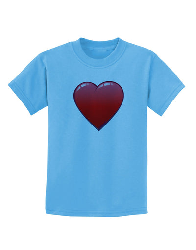 Cute Cartoon Heart Childrens T-Shirt-Childrens T-Shirt-TooLoud-Aquatic-Blue-X-Small-Davson Sales