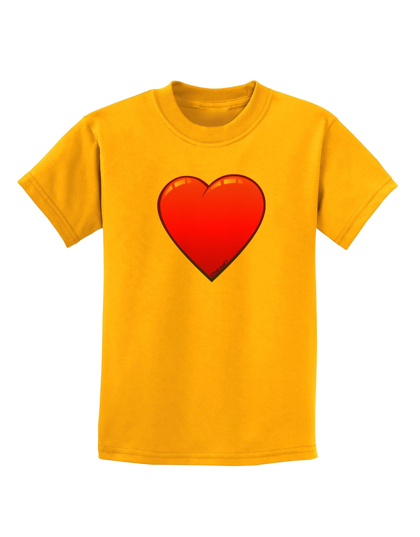 Cute Cartoon Heart Childrens T-Shirt-Childrens T-Shirt-TooLoud-Gold-X-Small-Davson Sales