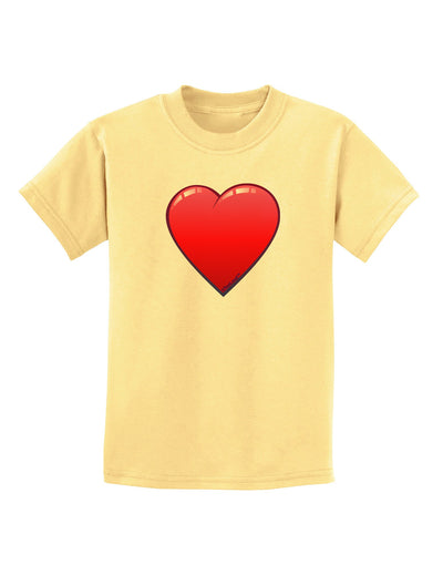 Cute Cartoon Heart Childrens T-Shirt-Childrens T-Shirt-TooLoud-Daffodil-Yellow-X-Small-Davson Sales