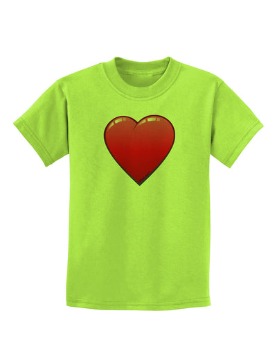 Cute Cartoon Heart Childrens T-Shirt-Childrens T-Shirt-TooLoud-Lime-Green-X-Small-Davson Sales