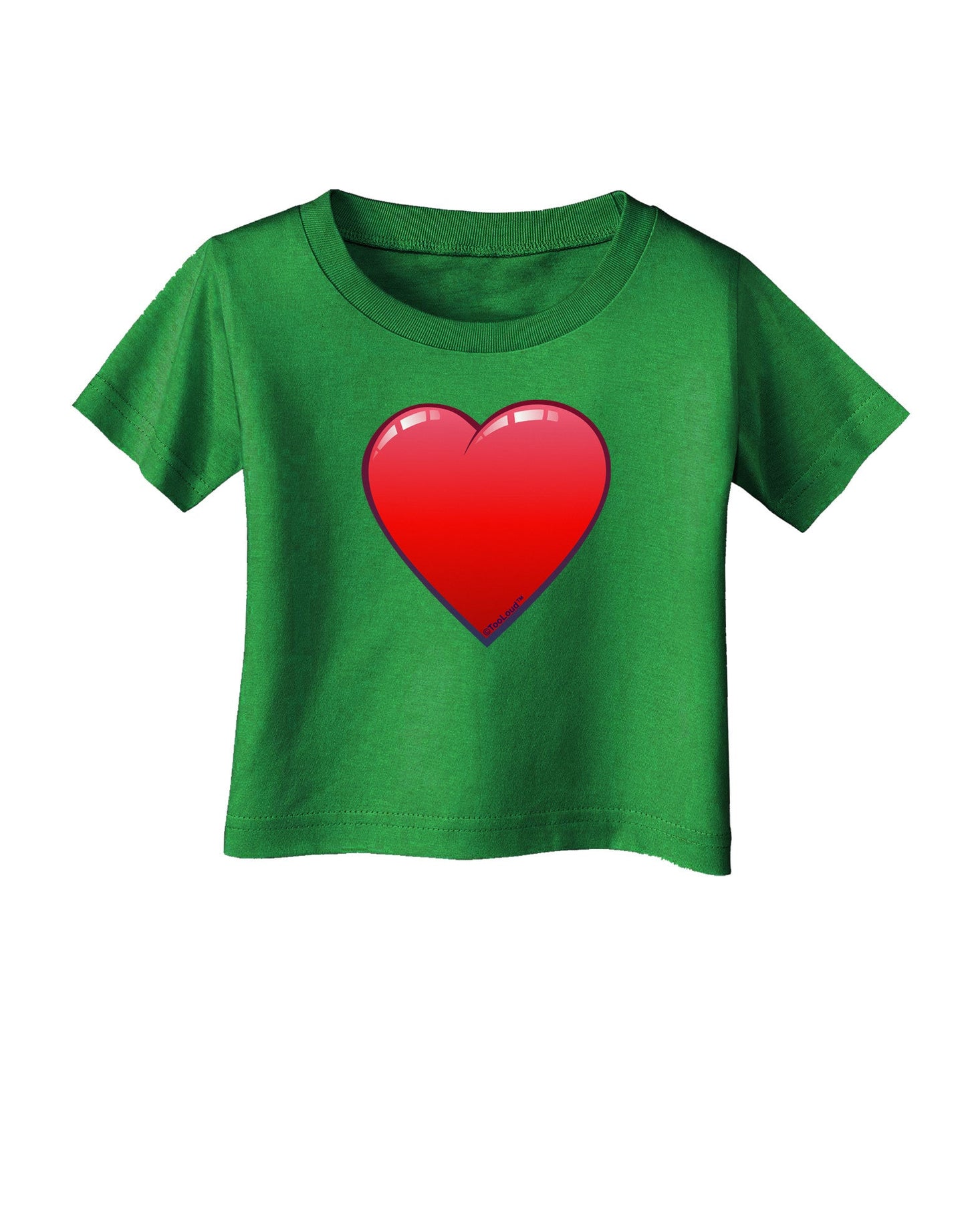 Cute Cartoon Heart Infant T-Shirt Dark by-Infant T-Shirt-TooLoud-Clover-Green-06-Months-Davson Sales
