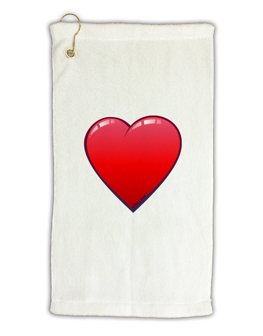 Cute Cartoon Heart Micro Terry Gromet Golf Towel 16 x 25 inch by TooLoud-Golf Towel-TooLoud-White-Davson Sales