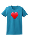 Cute Cartoon Heart Womens Dark T-Shirt-TooLoud-Turquoise-X-Small-Davson Sales