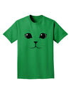 Cute Cat Face Adult Dark T-Shirt-Mens T-Shirt-TooLoud-Kelly-Green-Small-Davson Sales