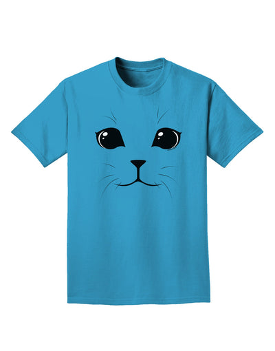 Cute Cat Face Adult Dark T-Shirt-Mens T-Shirt-TooLoud-Turquoise-Small-Davson Sales