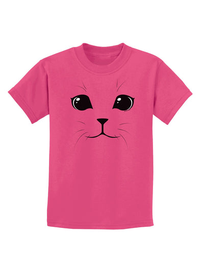 Cute Cat Face Childrens Dark T-Shirt-Childrens T-Shirt-TooLoud-Sangria-X-Small-Davson Sales