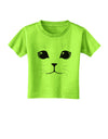 Cute Cat Face Toddler T-Shirt-Toddler T-Shirt-TooLoud-Lime-Green-2T-Davson Sales