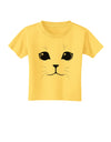 Cute Cat Face Toddler T-Shirt-Toddler T-Shirt-TooLoud-Yellow-2T-Davson Sales