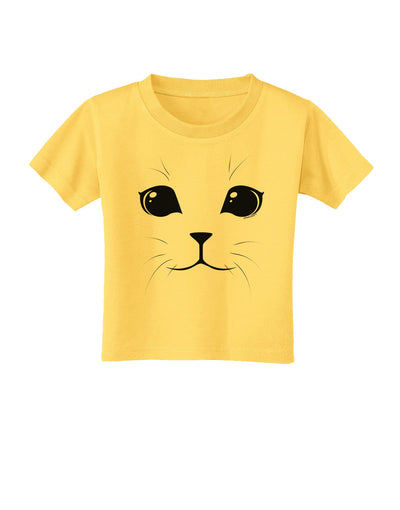 Cute Cat Face Toddler T-Shirt-Toddler T-Shirt-TooLoud-Yellow-2T-Davson Sales