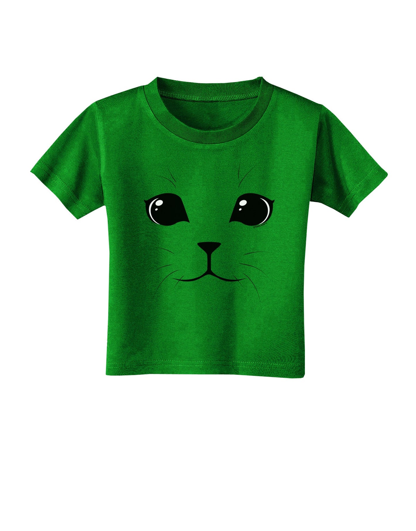 Cute Cat Face Toddler T-Shirt Dark by-Toddler T-Shirt-TooLoud-Clover-Green-2T-Davson Sales