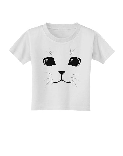 Cute Cat Face Toddler T-Shirt-Toddler T-Shirt-TooLoud-White-2T-Davson Sales