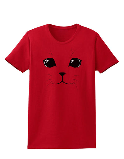 Cute Cat Face Womens Dark T-Shirt-TooLoud-Red-X-Small-Davson Sales