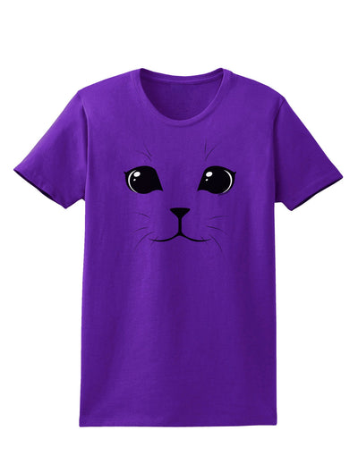 Cute Cat Face Womens Dark T-Shirt-TooLoud-Purple-X-Small-Davson Sales