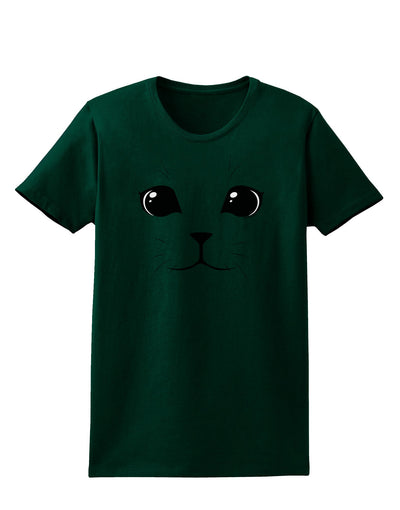 Cute Cat Face Womens Dark T-Shirt-TooLoud-Forest-Green-Small-Davson Sales