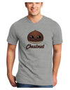 Cute Chestnut Design - Christmas Text Adult V-Neck T-shirt-Mens V-Neck T-Shirt-TooLoud-HeatherGray-Small-Davson Sales