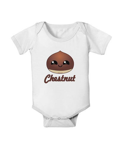 Cute Chestnut Design - Christmas Text Baby Romper Bodysuit-Baby Romper-TooLoud-White-06-Months-Davson Sales