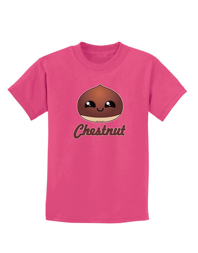 Cute Chestnut Design - Christmas Text Childrens Dark T-Shirt-Childrens T-Shirt-TooLoud-Sangria-X-Small-Davson Sales