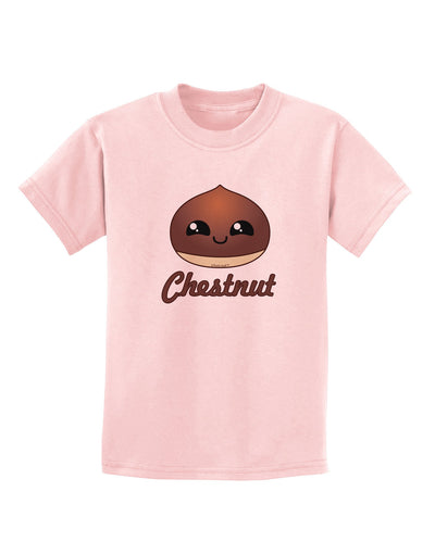 Cute Chestnut Design - Christmas Text Childrens T-Shirt-Childrens T-Shirt-TooLoud-PalePink-X-Small-Davson Sales