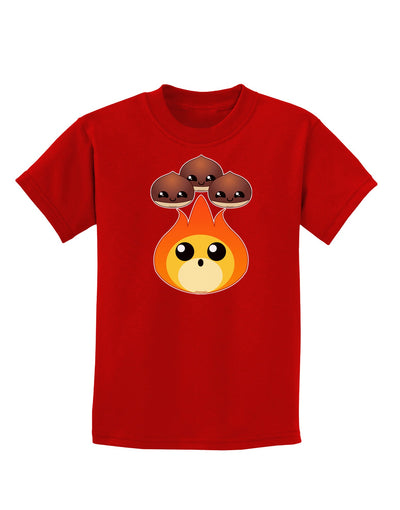 Cute Chestnuts Roasting - Christmas Childrens Dark T-Shirt-Childrens T-Shirt-TooLoud-Red-X-Small-Davson Sales