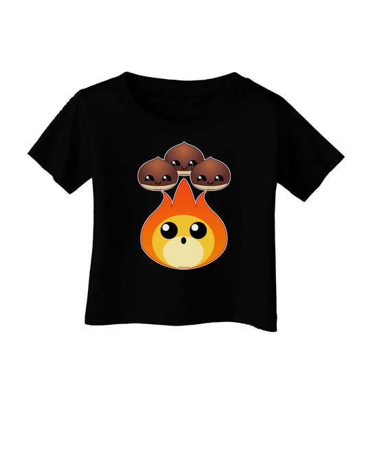 Cute Chestnuts Roasting - Christmas Infant T-Shirt Dark-Infant T-Shirt-TooLoud-Black-06-Months-Davson Sales