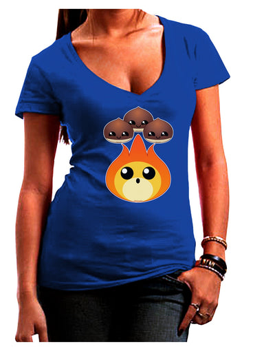 Cute Chestnuts Roasting - Christmas Juniors V-Neck Dark T-Shirt-Womens V-Neck T-Shirts-TooLoud-Royal-Blue-Juniors Fitted Small-Davson Sales