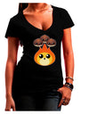 Cute Chestnuts Roasting - Christmas Juniors V-Neck Dark T-Shirt-Womens V-Neck T-Shirts-TooLoud-Black-Juniors Fitted Small-Davson Sales