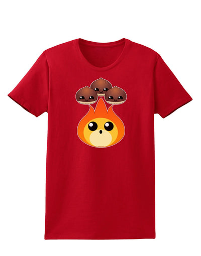 Cute Chestnuts Roasting - Christmas Womens Dark T-Shirt-Womens T-Shirt-TooLoud-Red-X-Small-Davson Sales