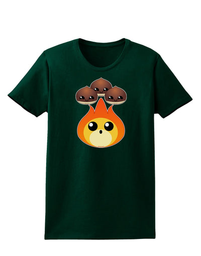 Cute Chestnuts Roasting - Christmas Womens Dark T-Shirt-Womens T-Shirt-TooLoud-Forest-Green-Small-Davson Sales