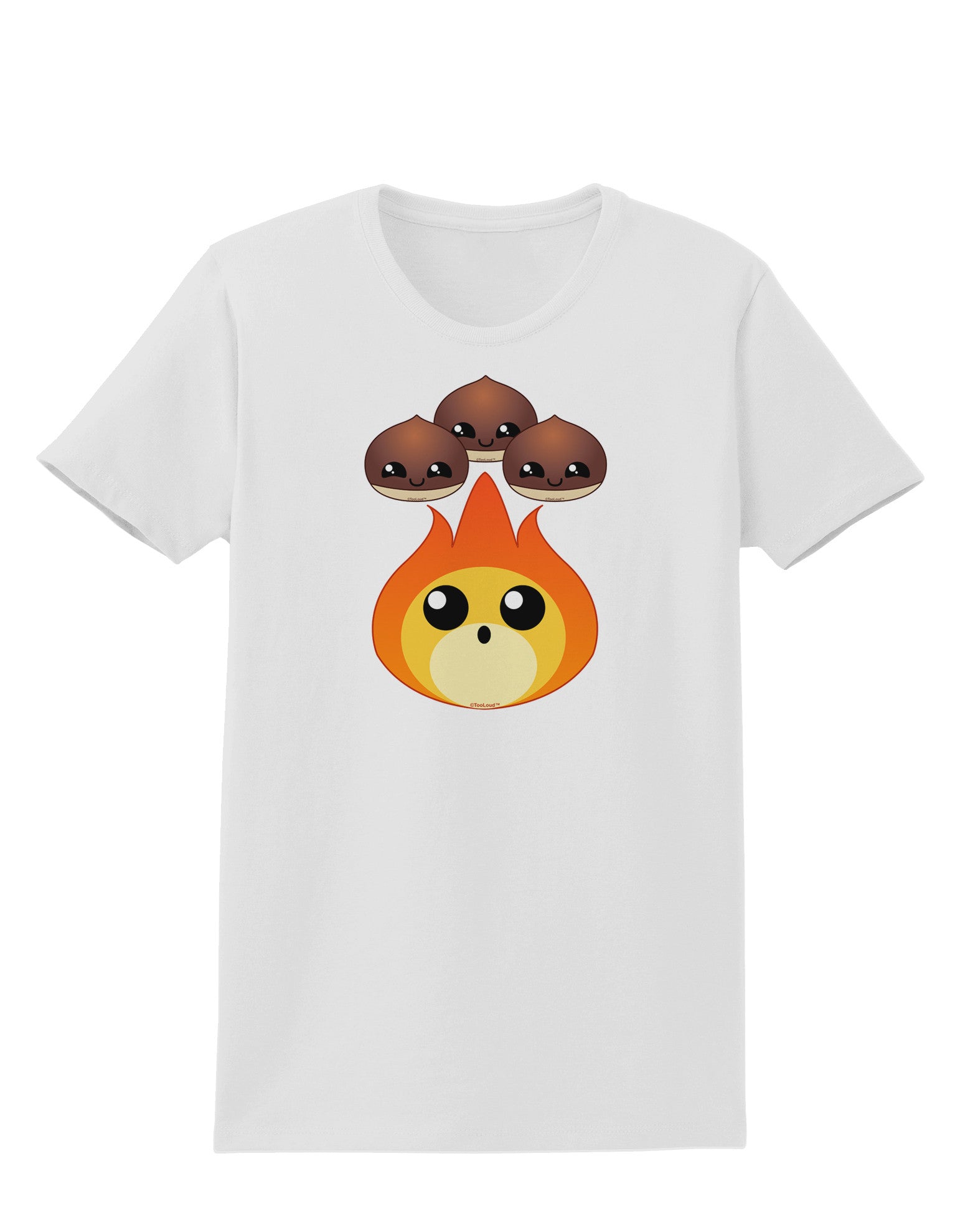Cute Chestnuts Roasting - Christmas Womens T-Shirt-Womens T-Shirt-TooLoud-White-X-Small-Davson Sales