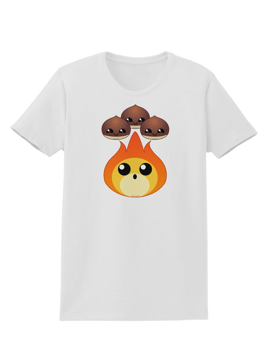 Cute Chestnuts Roasting - Christmas Womens T-Shirt-Womens T-Shirt-TooLoud-White-X-Small-Davson Sales