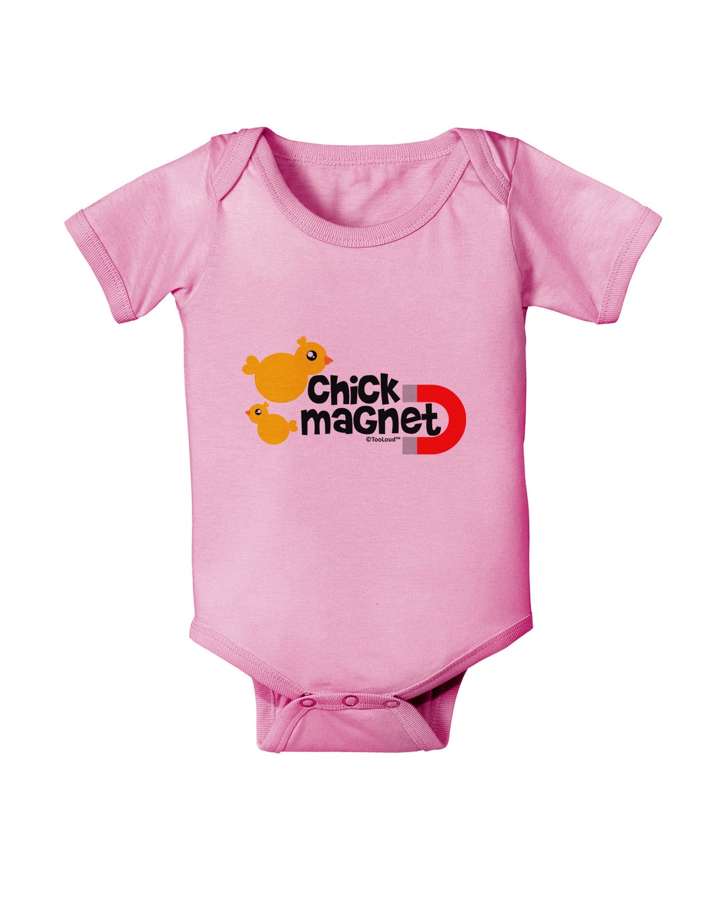 Cute Chick Magnet Design Baby Romper Bodysuit-Baby Romper-TooLoud-Light-Pink-06-Months-Davson Sales