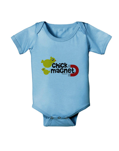 Cute Chick Magnet Design Baby Romper Bodysuit-Baby Romper-TooLoud-Light-Blue-06-Months-Davson Sales