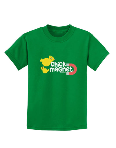 Cute Chick Magnet Design Childrens Dark T-Shirt-Childrens T-Shirt-TooLoud-Kelly-Green-X-Small-Davson Sales