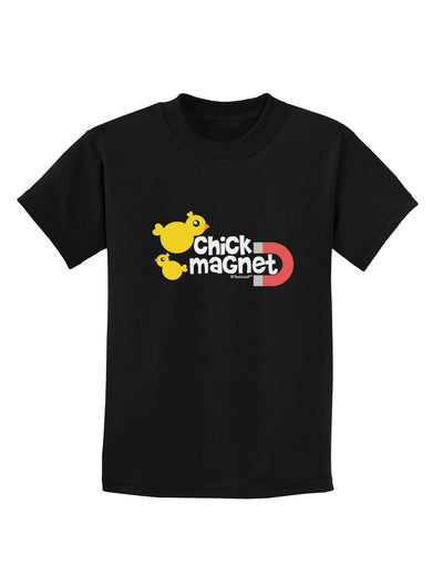 Cute Chick Magnet Design Childrens Dark T-Shirt-Childrens T-Shirt-TooLoud-Black-X-Small-Davson Sales