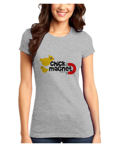 Cute Chick Magnet Design Juniors T-Shirt-Womens Juniors T-Shirt-TooLoud-Ash-Gray-Juniors Fitted X-Small-Davson Sales