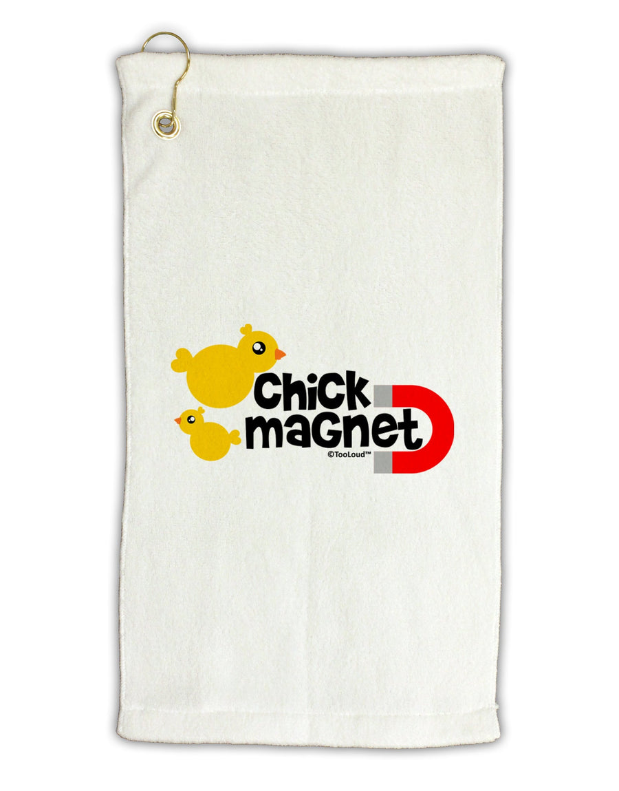 Cute Chick Magnet Design Micro Terry Gromet Golf Towel 16 x 25 inch by TooLoud-Golf Towel-TooLoud-White-Davson Sales