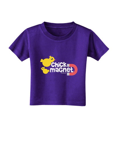 Cute Chick Magnet Design Toddler T-Shirt Dark-Toddler T-Shirt-TooLoud-Purple-2T-Davson Sales