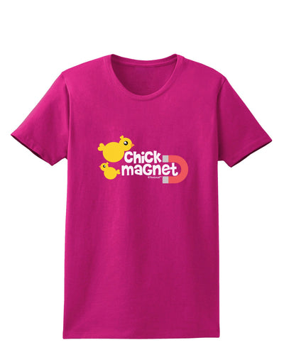 Cute Chick Magnet Design Womens Dark T-Shirt-TooLoud-Hot-Pink-Small-Davson Sales