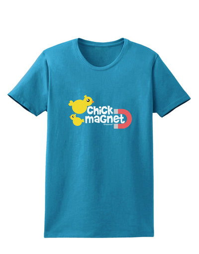 Cute Chick Magnet Design Womens Dark T-Shirt-TooLoud-Turquoise-X-Small-Davson Sales