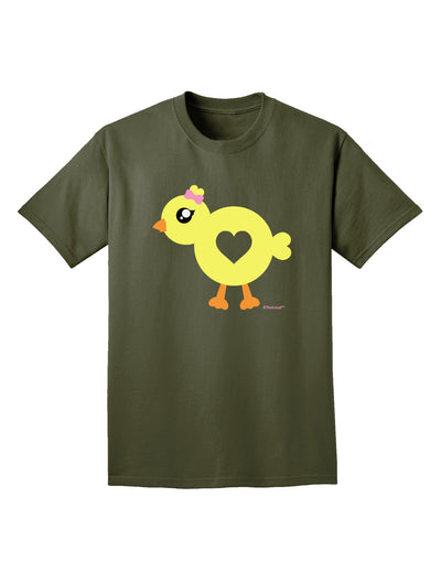 Cute Chick with Bow Adult Dark T-Shirt by TooLoud-Mens T-Shirt-TooLoud-Military-Green-Small-Davson Sales