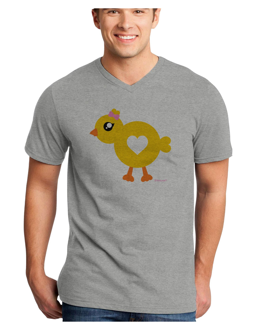 Cute Chick with Bow Adult V-Neck T-shirt by TooLoud-Mens V-Neck T-Shirt-TooLoud-White-Small-Davson Sales